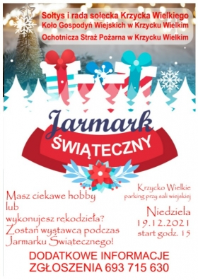 Spotkajmy się na Jarmarku Świątecznym w Krzycku Wielkim !